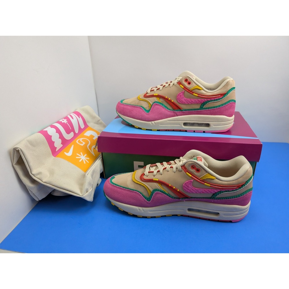 Size 13 - Nike Air Max 1 Familia Colorblock Pink Men's Suede Sneakers FN0598-200